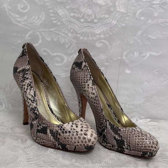 Elaine Turner Kelly Python Embossed Leather High Heel Pump Size 9 - Picture 1 of 7